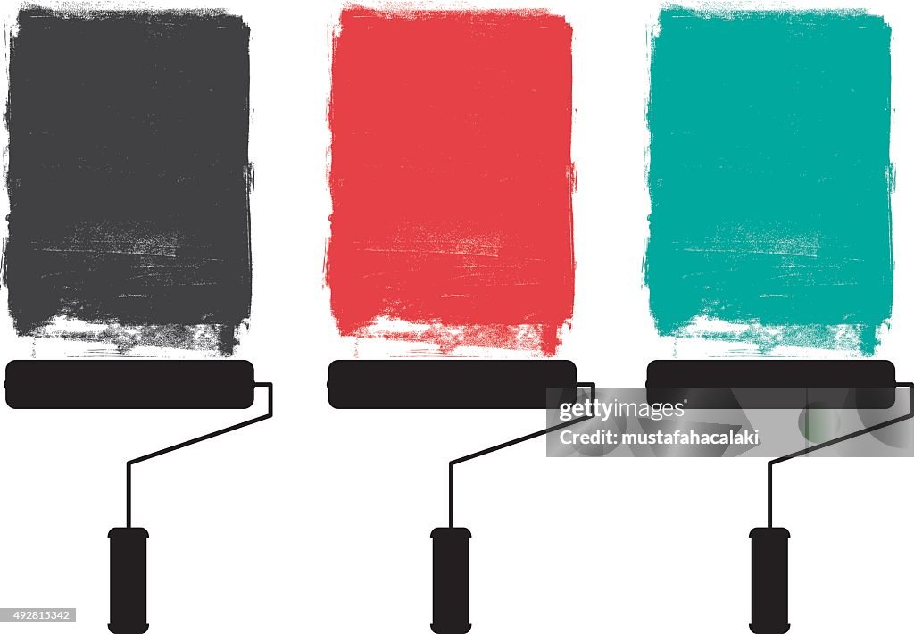 Paint roller and grunge paints