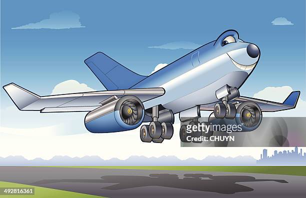 184 Plane Take Off Cartoon High Res Illustrations - Getty Images