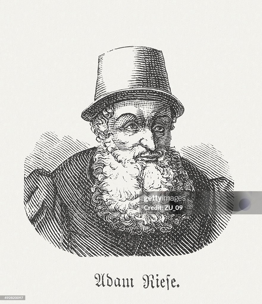 Adam Riese (1492-1559), German mathematician, wood engraving, published in 1881