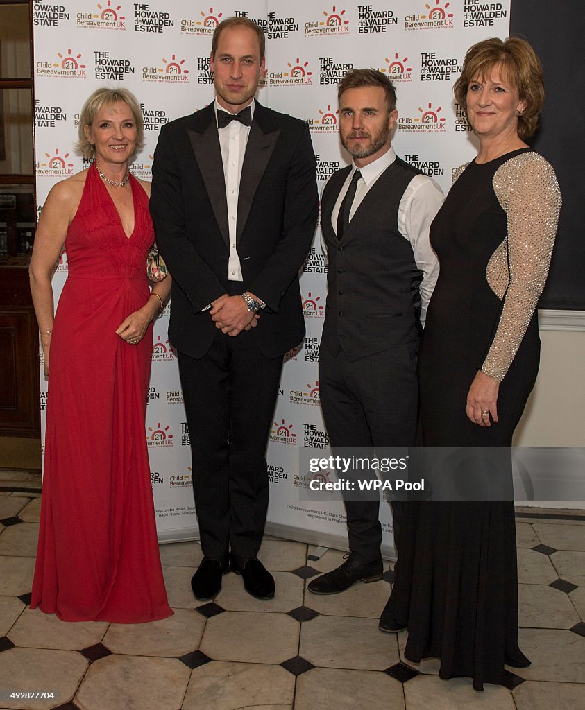 The Duke Of Cambridge Attends Child Bereavement UK's 21st Birthday dinner