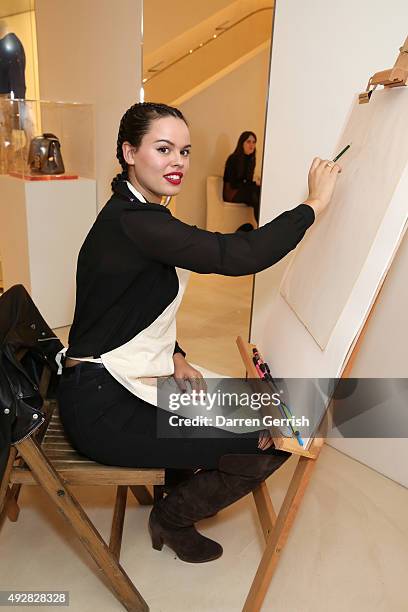 Atlanta De Cadenet attends the Christopher Kane Art Class 2015 at Christopher Kane Flagship 6-7 Mount Street on October 15, 2015 in London, England.