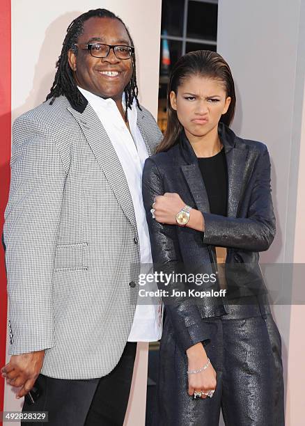 Actress Zendaya and dad Kazembe Ajamu Coleman arrive at the Los Angeles Premiere "Blended" at TCL Chinese Theatre on May 21, 2014 in Hollywood,...