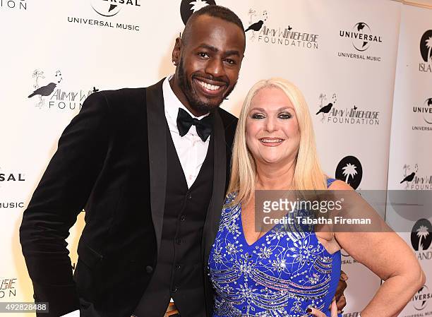 Vanessa Feltz and Ben Ofoedu attends the Amy Winehouse Foundation Gala at The Savoy Hotel on October 15, 2015 in London, England.