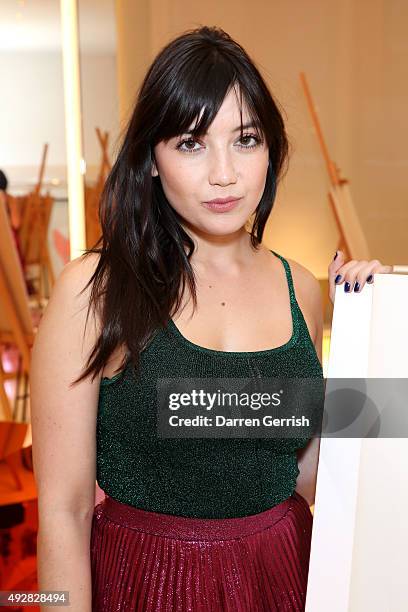 Model Daisy Lowe attends the Christopher Kane Art Class 2015 at Christopher Kane Flagship 6-7 Mount Street on October 15, 2015 in London, England.