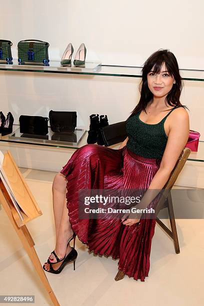 Model Daisy Lowe attends the Christopher Kane Art Class 2015 at Christopher Kane Flagship 6-7 Mount Street on October 15, 2015 in London, England.