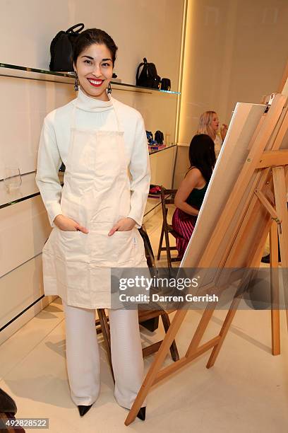 Caroline Issa attends the Christopher Kane Art Class 2015 at Christopher Kane Flagship 6-7 Mount Street on October 15, 2015 in London, England.