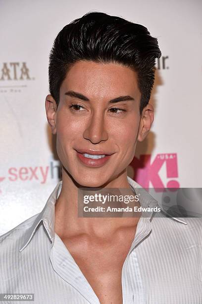 The human "Ken" doll Justin Jedlica arrives OK! Magazine's "So Sexy" LA Event at Lure on May 21, 2014 in Hollywood, California.