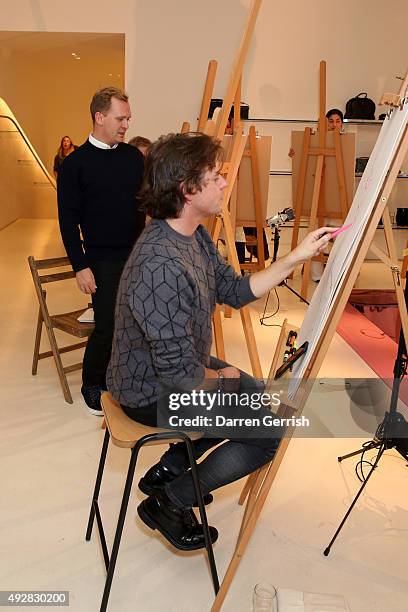 Designer Christopher Kane attends the Christopher Kane Art Class 2015 at Christopher Kane Flagship 6-7 Mount Street on October 15, 2015 in London,...