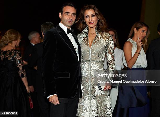 Enrique Ponce and Paloma Cuevas attend Arts, Sciences and Sports Telva Awards 2015 at Palau de Les Arts Reina Sofia on October 15, 2015 in Valencia,...