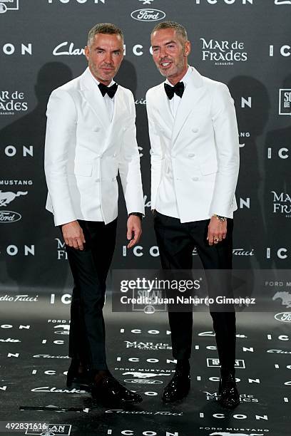 Dan and Dean Caten attend fashion 'ICON Awards, Men of the Year' at Casa Velazquez on October 15, 2015 in Madrid, Spain.