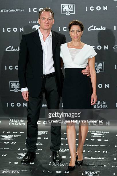 Alicia Borrachero and Ben Temple attend fashion 'ICON Awards, Men of the Year' at Casa Velazquez on October 15, 2015 in Madrid, Spain.