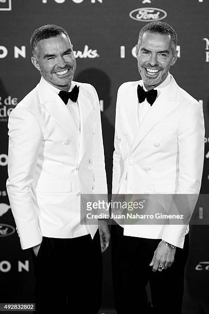 Dan and Dean Caten attend fashion 'ICON Awards, Men of the Year' at Casa Velazquez on October 15, 2015 in Madrid, Spain.