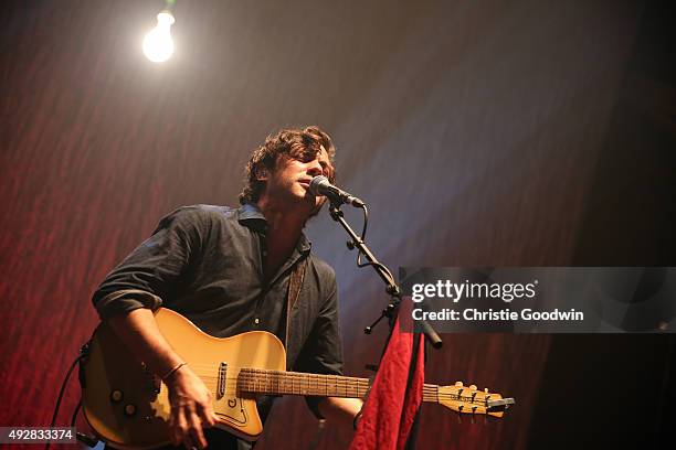 Jack Savoretti performs on stage at The Roundhouse on October 15, 2015 in London, England.