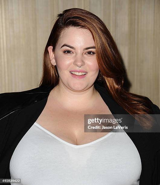 Model Tess Holliday attends the Dinner With a Cause 18th annual gala at JW Marriott Los Angeles at L.A. LIVE on October 15, 2015 in Los Angeles,...