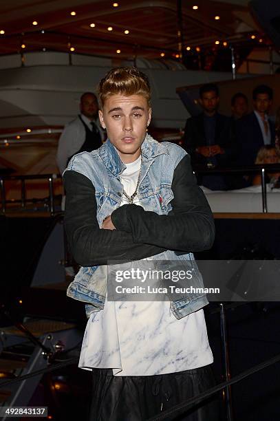 Justin Bieber attends the Roberto Cavalli yacht party at the 67th Annual Cannes Film Festival on May 21, 2014 in Cannes, France.