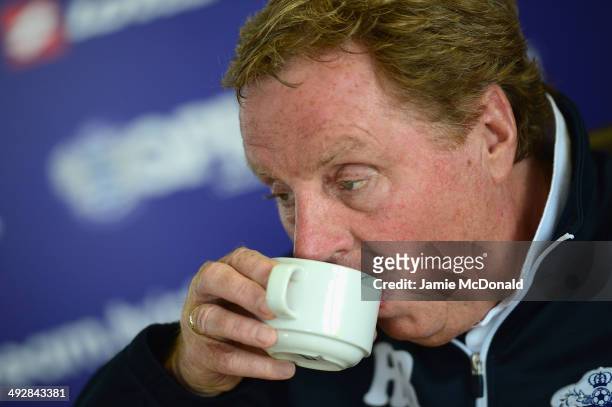 Harry Redknapp, Manager of Queens Park Rangers talks to the media during a Queens Park Rangers press conference on May 22, 2014 in Harlington,...