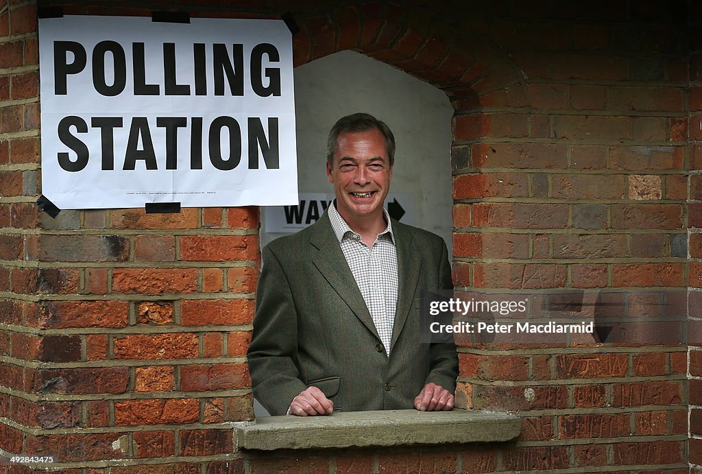 Party Leaders Vote In European and Local Elections