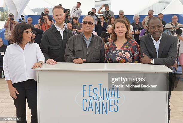 Directors Daniela Thomas, Joachim Trier, Abbas Kiarostami, Noemie Lvovsky and Mahamat Saleh Haroun attend the Short Films Jury photocall during the...