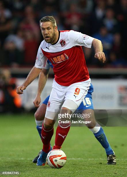 Jon Parkin of Fleetwood Town in action during the Sky Bet League Two play off Semi Final second leg match between Fleetwood Town and York City at...