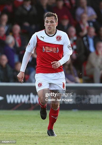 Antoni Sarcevic of Fleetwood Town in action during the Sky Bet League Two play off Semi Final second leg match between Fleetwood Town and York City...