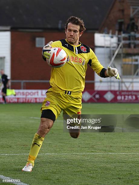 Chris Maxwell, Goalkeeper of Fleetwood Town in action during the Sky Bet League Two play off Semi Final second leg match between Fleetwood Town and...