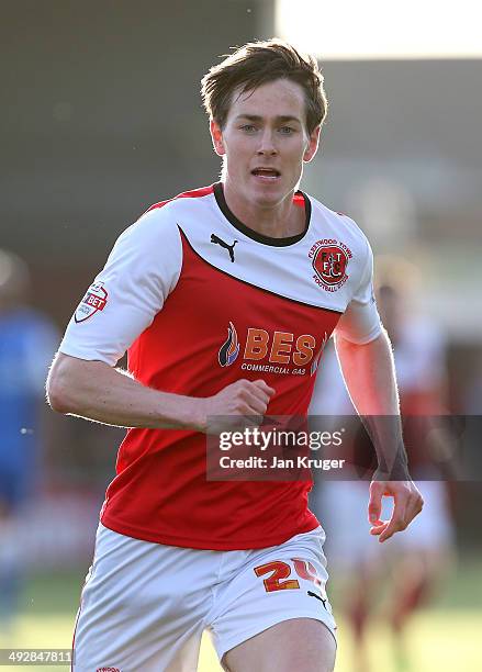 Josh Morris of Fleetwood Town in action during the Sky Bet League Two play off Semi Final second leg match between Fleetwood Town and York City at...