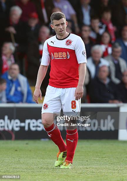 Steven Schumacher of Fleetwood Town in action during the Sky Bet League Two play off Semi Final second leg match between Fleetwood Town and York City...