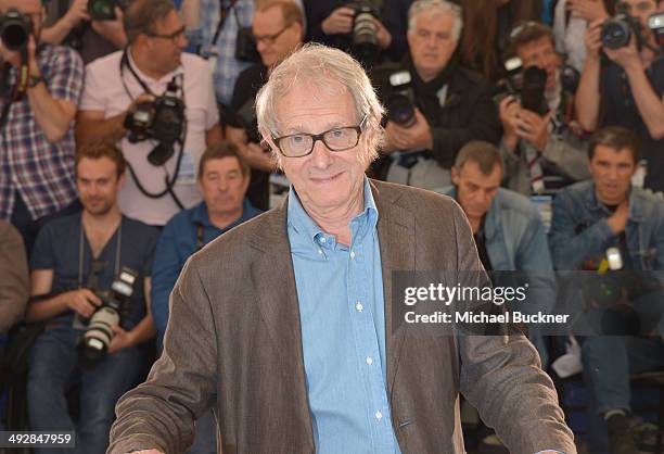 Director Ken Loach attends the "Jimmy's Hall" photocall during the 67th Annual Cannes Film Festival on May 22, 2014 in Cannes, France.
