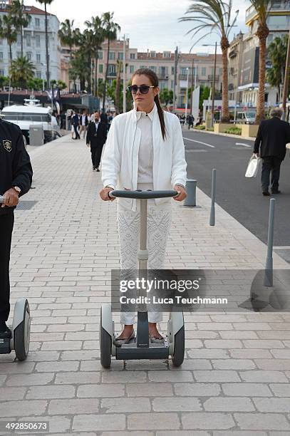 Lina Nilson rides on segway on day 8 of the 67th Annual Cannes Film Festival on May 21, 2014 in Cannes, France.