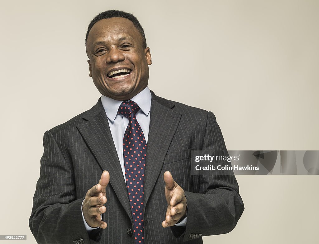 Portrait of happy black business manHappiness