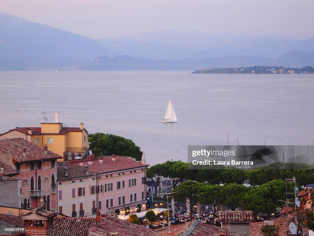 Boat sailing on the Garda lake