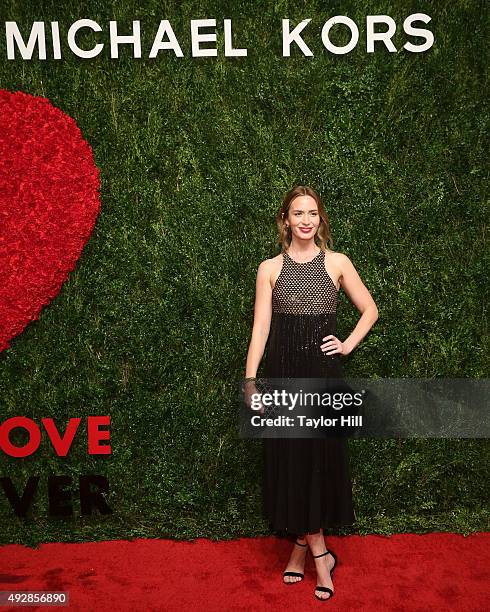 Actress Emily Blunt attends the 2015 God's Love WE Deliver Golden Heart Awards at Spring Studios on October 15, 2015 in New York City.