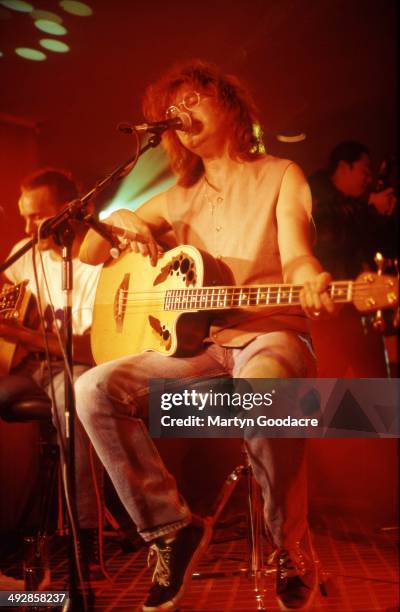Def Leppard perform an acoustic show at Wapentake Club, Sheffield, United Kingdom, 5th October 1995. Rick Savage .