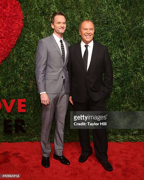 Neil Patrick Harris and Michael Kors attend the 2015 God's Love WE Deliver Golden Heart Awards at Spring Studios on October 15, 2015 in New York City.