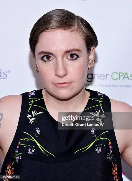 Lena Dunham attends the GEMS' 2015 Love Revolution Gala at Pier 59 on October 15, 2015 in New York City.