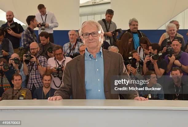 Director Ken Loach attends the "Jimmy's Hall" photocall during the 67th Annual Cannes Film Festival on May 22, 2014 in Cannes, France.