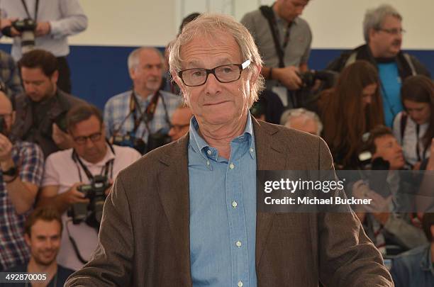 Director Ken Loach attends the "Jimmy's Hall" photocall during the 67th Annual Cannes Film Festival on May 22, 2014 in Cannes, France.