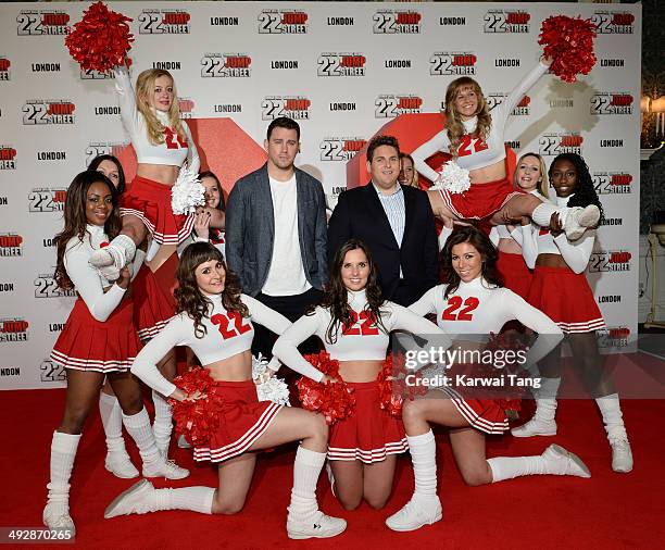 Channing Tatum and Jonah Hill attend a photocall to promote their new film '22 Jump Street' held at Claridges Hotel on May 22, 2014 in London,...