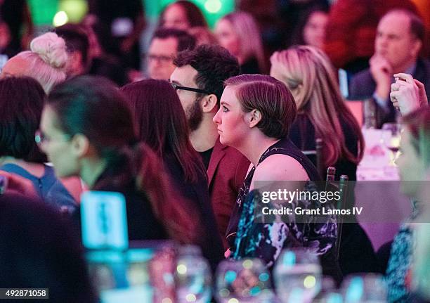 Lena Dunham attends the GEMS' 2015 Love Revolution Gala at Pier 59 on October 15, 2015 in New York City.