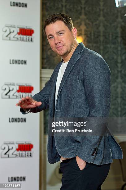 Channing Tatum attends a photocall to promote their new film '22 Jump Street' at Claridges Hotel on May 22, 2014 in London, England.