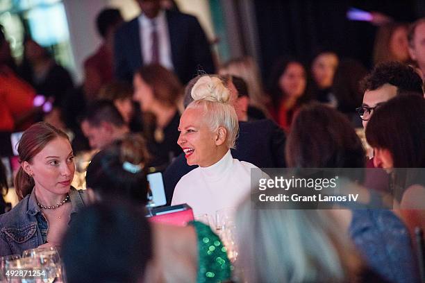 Sia attends the GEMS' 2015 Love Revolution Gala at Pier 59 on October 15, 2015 in New York City.