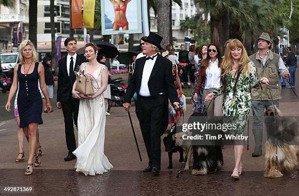 Actress Camilla Rutherford and cast on set of "Palm Dog" during the 67th Annual Cannes Film Festival on May 22, 2014 in Cannes, France.