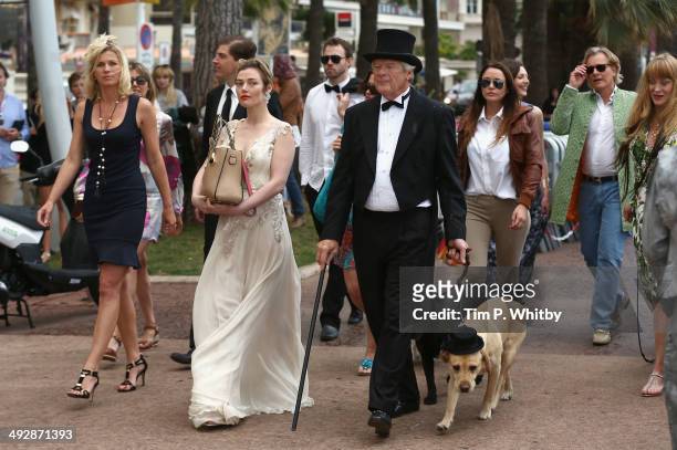 Actress Camilla Rutherford and cast on set of "Palm Dog" during the 67th Annual Cannes Film Festival on May 22, 2014 in Cannes, France.
