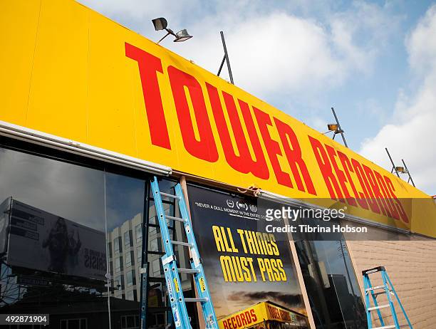 Tower Records store on LA's Sunset Strip returns to life for one night only at the premiere of 'All Things Must Pass' after party on October 15, 2015...