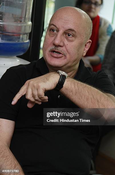 Bollywood actor Anupam Kher during an exclusive interview with HT City-Hindustan Times for the promotion of upcoming film Gang of Ghosts at HT Media...