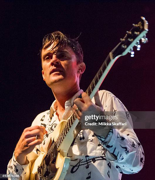 Guitarist Nick McCarthy of FFS performs at Fox Theater on October 15, 2015 in Oakland, California.