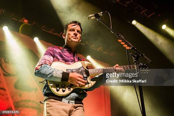 Guitarist Nick McCarthy of FFS performs at Fox Theater on October 15, 2015 in Oakland, California.