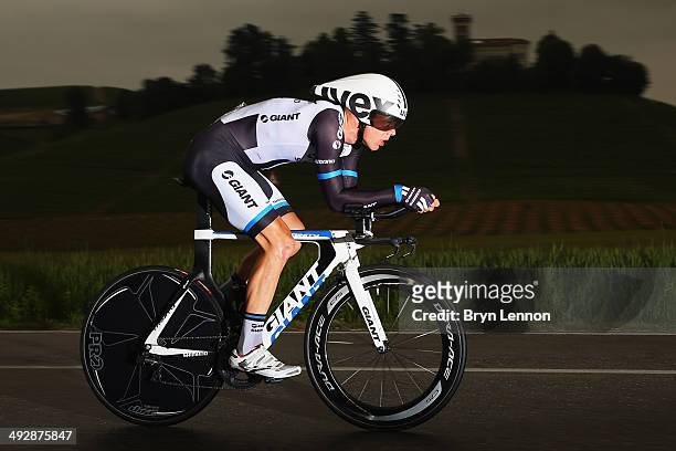 Georg Preidler of Austria and Giant-Shimano in action during the twelfth stage of the 2014 Giro d'Italia, a 42km Individual Time Trial stage between...
