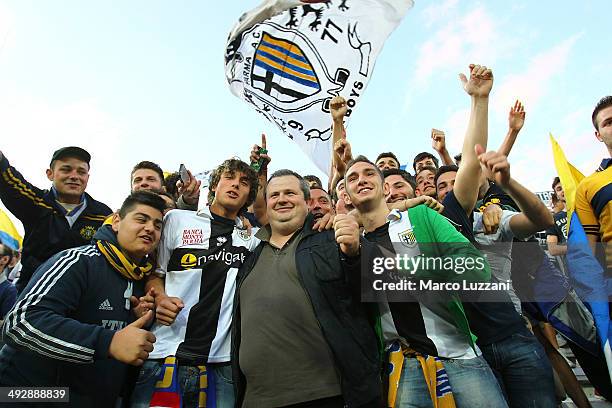 Parma FC president Tommaso Ghirardi meets the fans prior the Serie A match between Parma FC and AS Livorno Calcio at Stadio Ennio Tardini on May 18,...