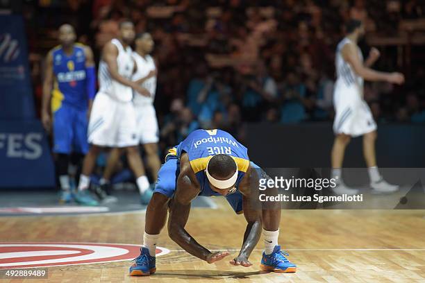 Tyrese Rice, #4 of Maccabi Electra Tel Aviv during the Turkish Airlines Final Four Final game between Real Madrid vs Maccabi Electra Tel Aviv at...